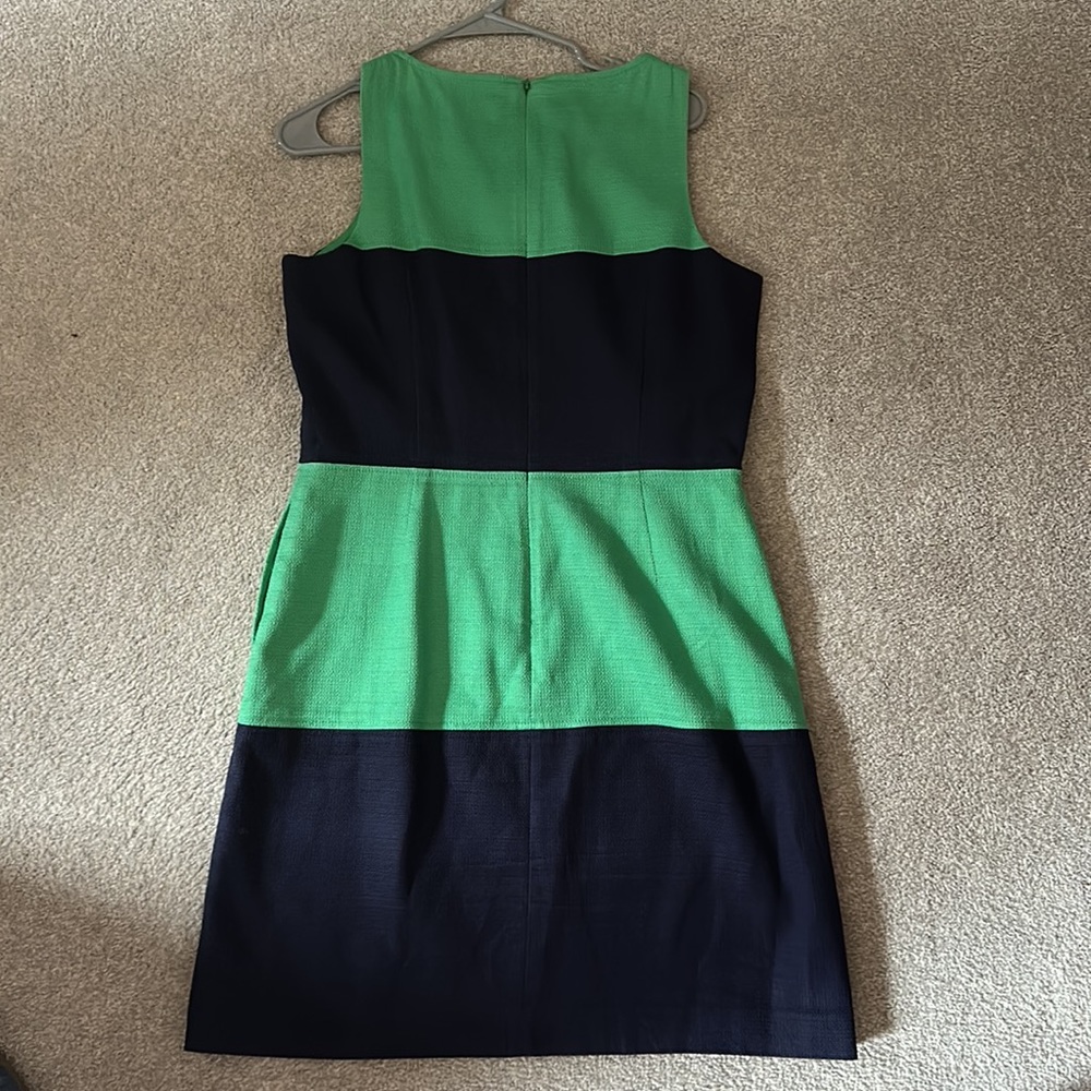 Banana Republic navy and green block sleeveless dress. Size 12 - Picture 3 of 4